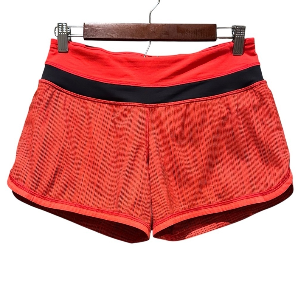 Lululemon  Groovy Run Short Wee Are From Space Love Red Deep Coal Size 4 Pocket